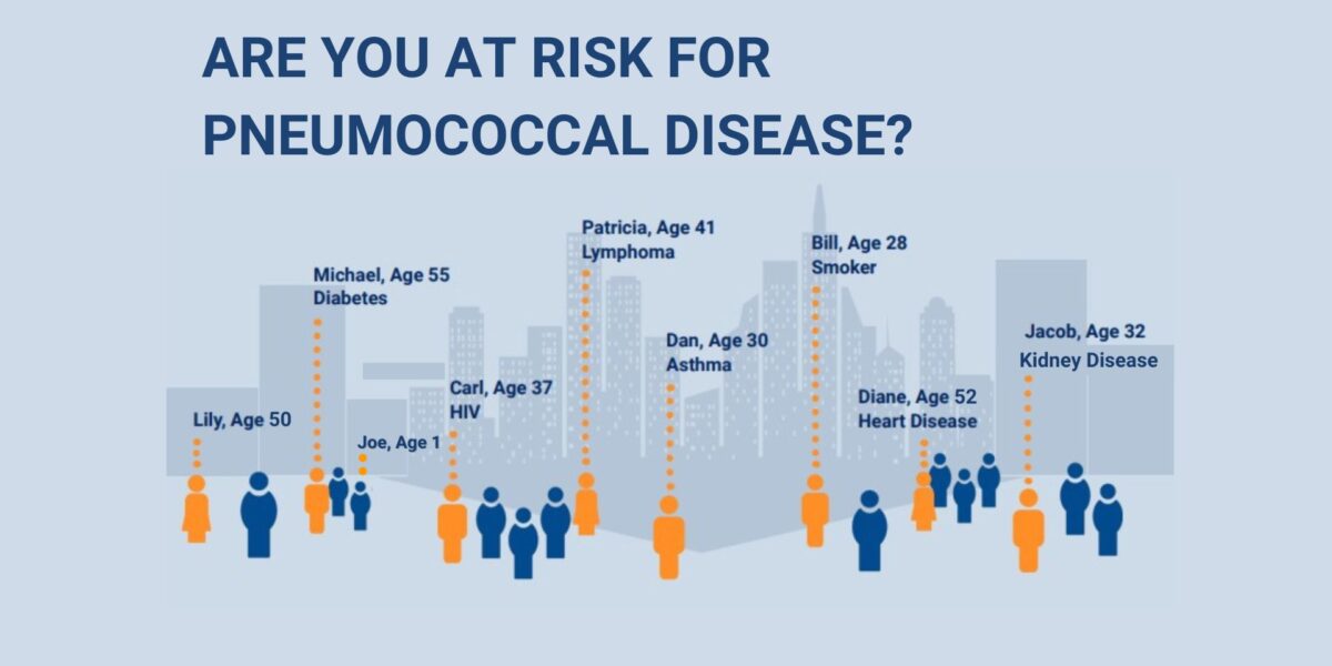 Graphic illustrating people at risk for pneumococcal disease