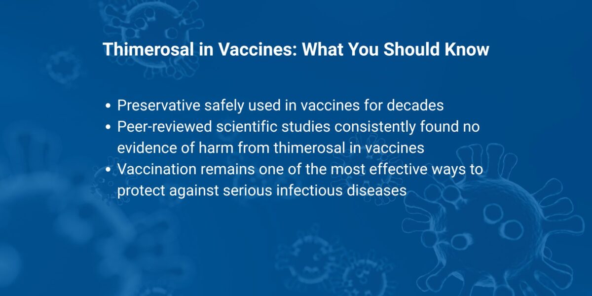 Text overview of thimerosal and vaccines